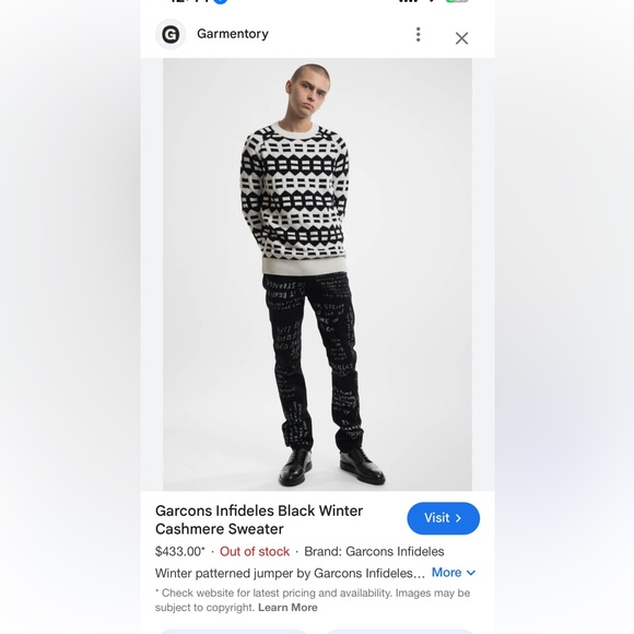 Garçons Infidèles Winter Pattern Sweater - Picture 10 of 10